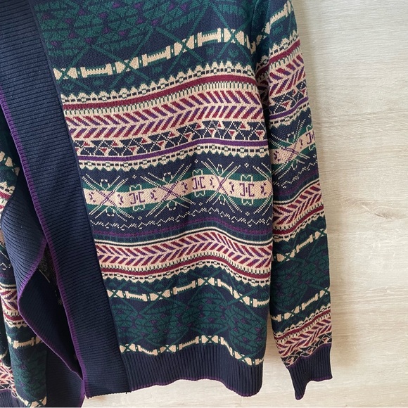 Vintage Geometric Pattern Open Front Cardigan - Picture 6 of 12